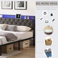 thumbnail image 4 of Bed Frame with Storage Headboard, LED Bed Frame, Upholstered Platform Bed Frame with LED Lights & Charging Station, No Box Spring Needed, Easy Assembly, Noise Free, 4 of 6