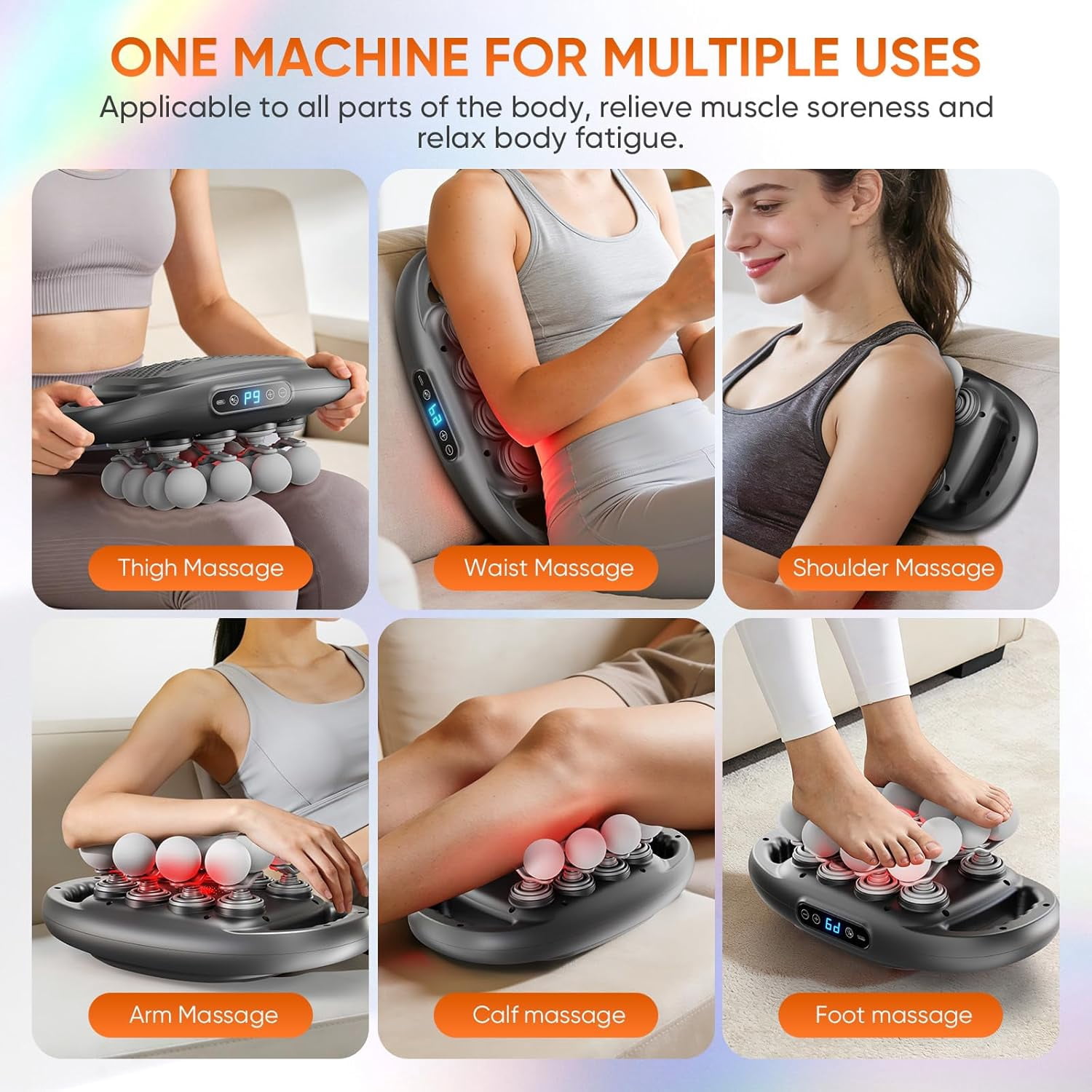 16 Head Massage Gun Deep Tissue, Quiet Back Massager for Pain Relief with 9 Modes and 9 Intensities