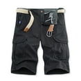 thumbnail image 2 of IROINNID On Sale Cargo Shorts for Men Pure Color Outdoors Pocket Beach Work Trouser Cargo Shorts Pant,Black, 2 of 4