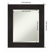 Amanti Art Furniture Espresso Framed Wall Mirror - 21.62 x 25.62 in