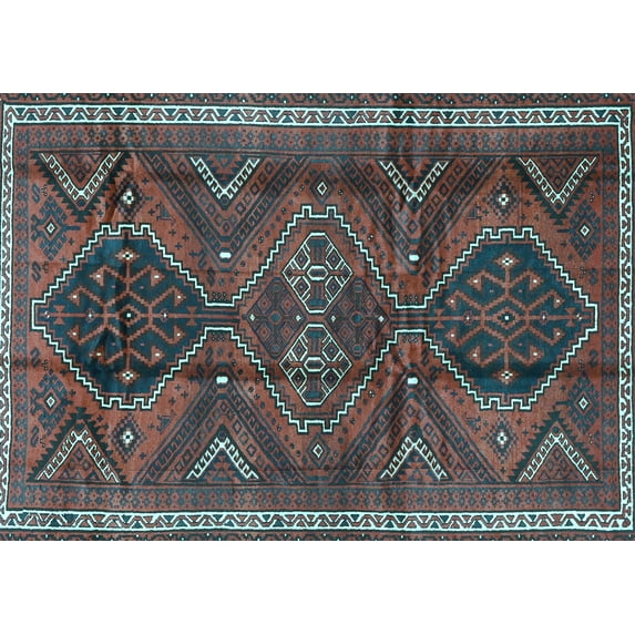 Ahgly Company Indoor Rectangle Persian Light Blue Traditional Area Rugs, 4' x 6'