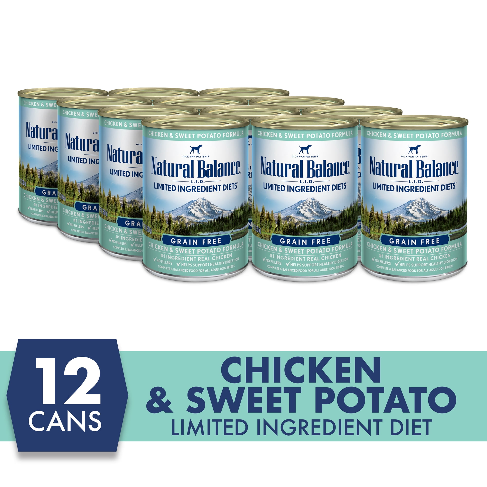 Natural Balance Limited Ingredient Diets Chicken & Sweet Potato Formula Wet Dog Food, 13 Ounces (Pack of 12), Grain Free