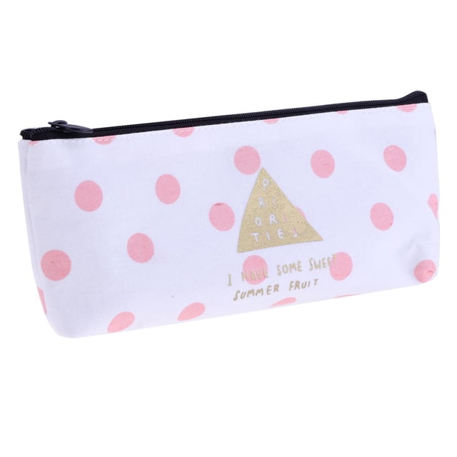 Moda Cremallera Lápiz Estuche para bolígrafos Bolsa Maquillaje Bolsa de cosméticos Bolsa Estudiante Punto Gloria Estuche de lápices de estilo coreano