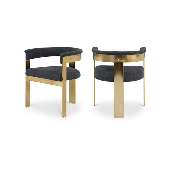 Meridian Furniture Romeo Black Boucle Fabric Dining Chair (Set of 2)