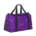 thumbnail image 2 of Fotbe Purple Glitter Bolsa de Viaje con Estampado, Bolsa de Fin de Semana para Mujer con Compartimento para Zapatos, Bolsa de Gimnasio con Bolsillo Húmedo, 2 of 7