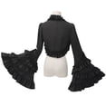 thumbnail image 5 of Fgnfyis Gothic Long Sleeve Top Womens Wraps Flounce Detachable Cape Elegant Dark Fashion Outfits Black, 5 of 7