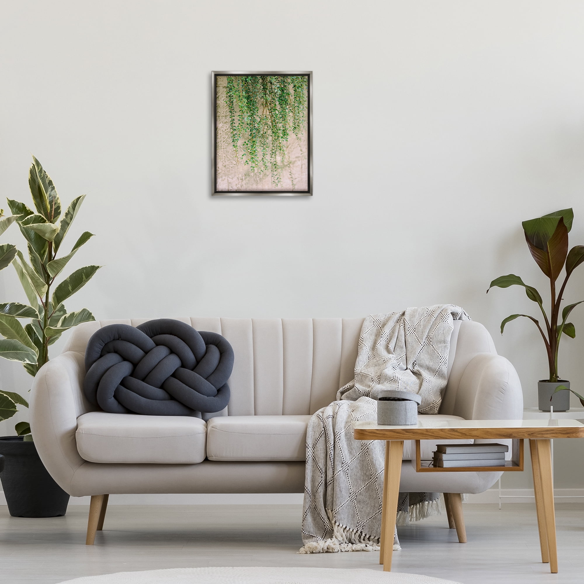 Stupell Industries Hanging Ivy Vines Botanical & Floral Photography Gray Floater Framed Art Print Wall Art, 17 x 21