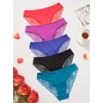 thumbnail image 3 of 5 Pack Sexy Underwear for Women Seamless Soft Lace Hipster Ladies No Show Bikini Panties Womens Cheeky, 3 of 6