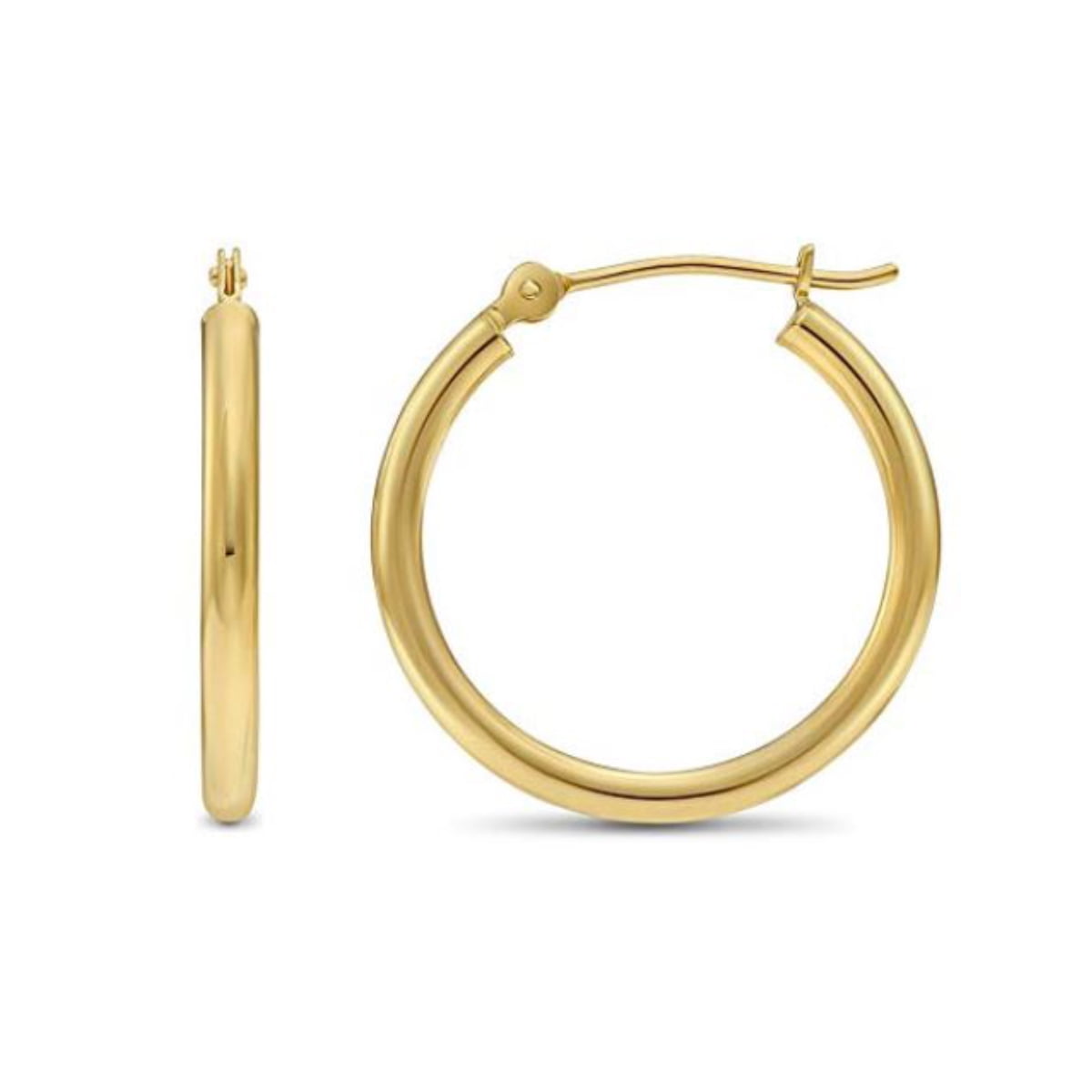 Tilo Jewelry 14k Yellow Gold Classic Polished Round Gold Hoop Earrings