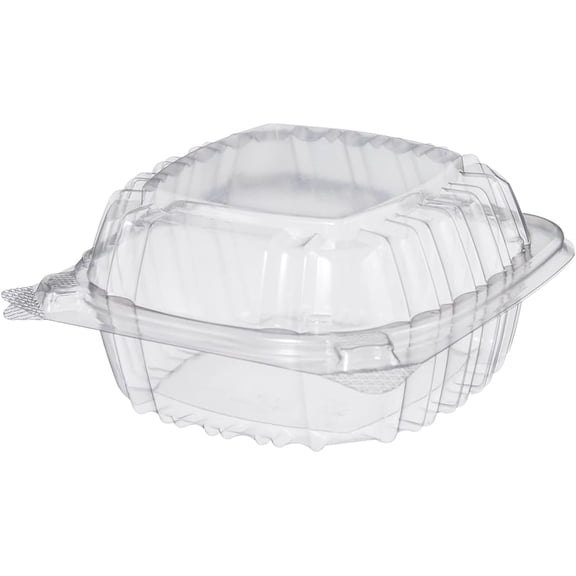5.38 x 5.25 Inch Clear Plastic Hinged Sandwich Container (25 Pack)