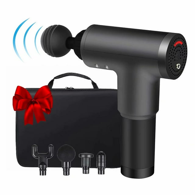 Deep Tissue Percussion Muscle Massage Gun Handheld Neck, Back, Arms, Thighs, Calves|Portable Massaging Gun Xmas Gift for Man Womens - Black(Simple style)