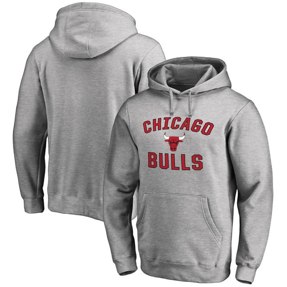 Men's Ash Chicago Bulls Victory Arch Pullover Hoodie