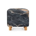 thumbnail image 2 of SCRAWLGOD Marble Print Gray Black Footstool Slipcover, Square Folding Storage Footrest Stool Furniture Protector Soft Ottoman Slipcover for Living Room, 2 of 7