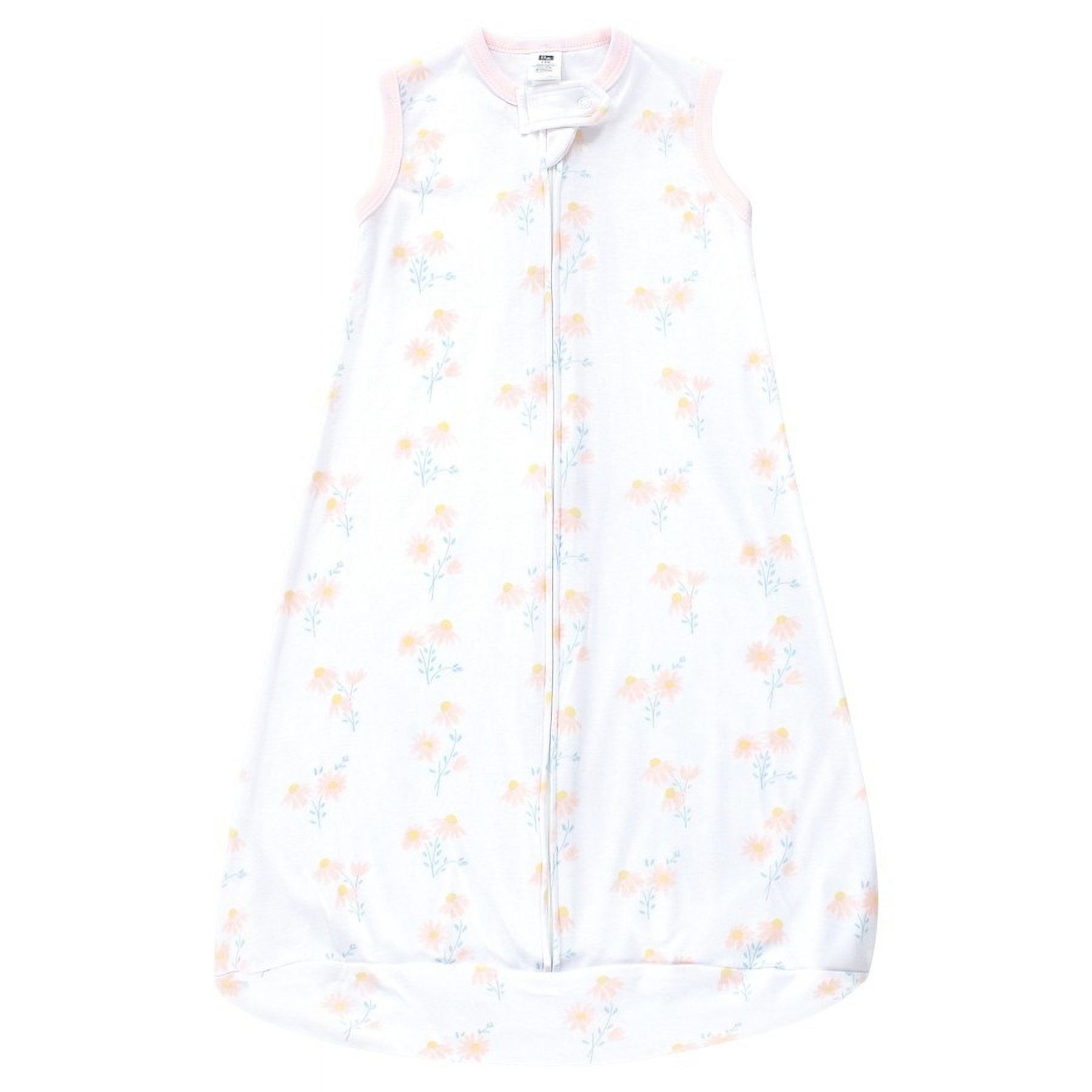 Hudson Baby Infant Girl Cotton Sleeveless Wearable Sleeping Bag, Sack, Blanket, Mixed Daisy, 12-18 Months