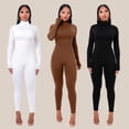 thumbnail image 3 of Ropa de mujer otoño e invierno color sólido ajustado deportes fitness mono pantalones mujeres, 3 of 6