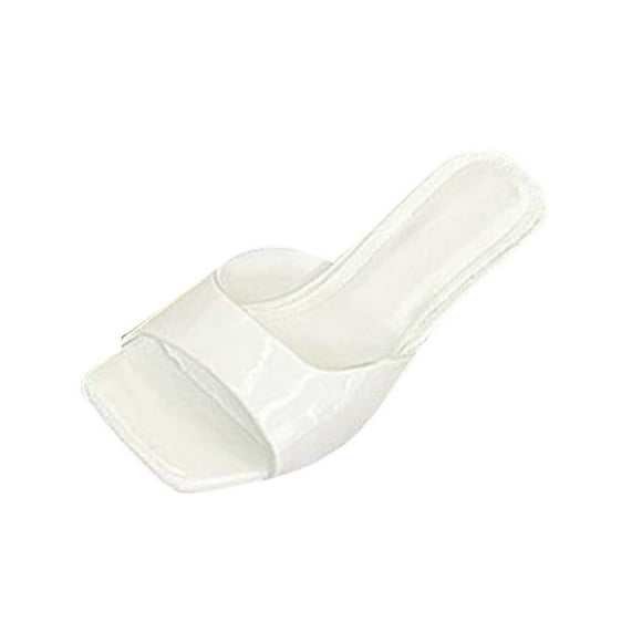hopeusnice Women's High Heels Shoes Non-slip PU Materials Summer Shoes Open Toe Sandals Soft Tapered High heel Trendy Breathable Square Toe Dress Shoes White 38