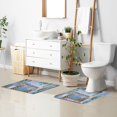 thumbnail image 6 of Yayeee Bath Rug for Bathroom Floor Non Slip Contour Fluffy Soft Absorbent Mat, 20"x24", Blue Floral Window, 6 of 7