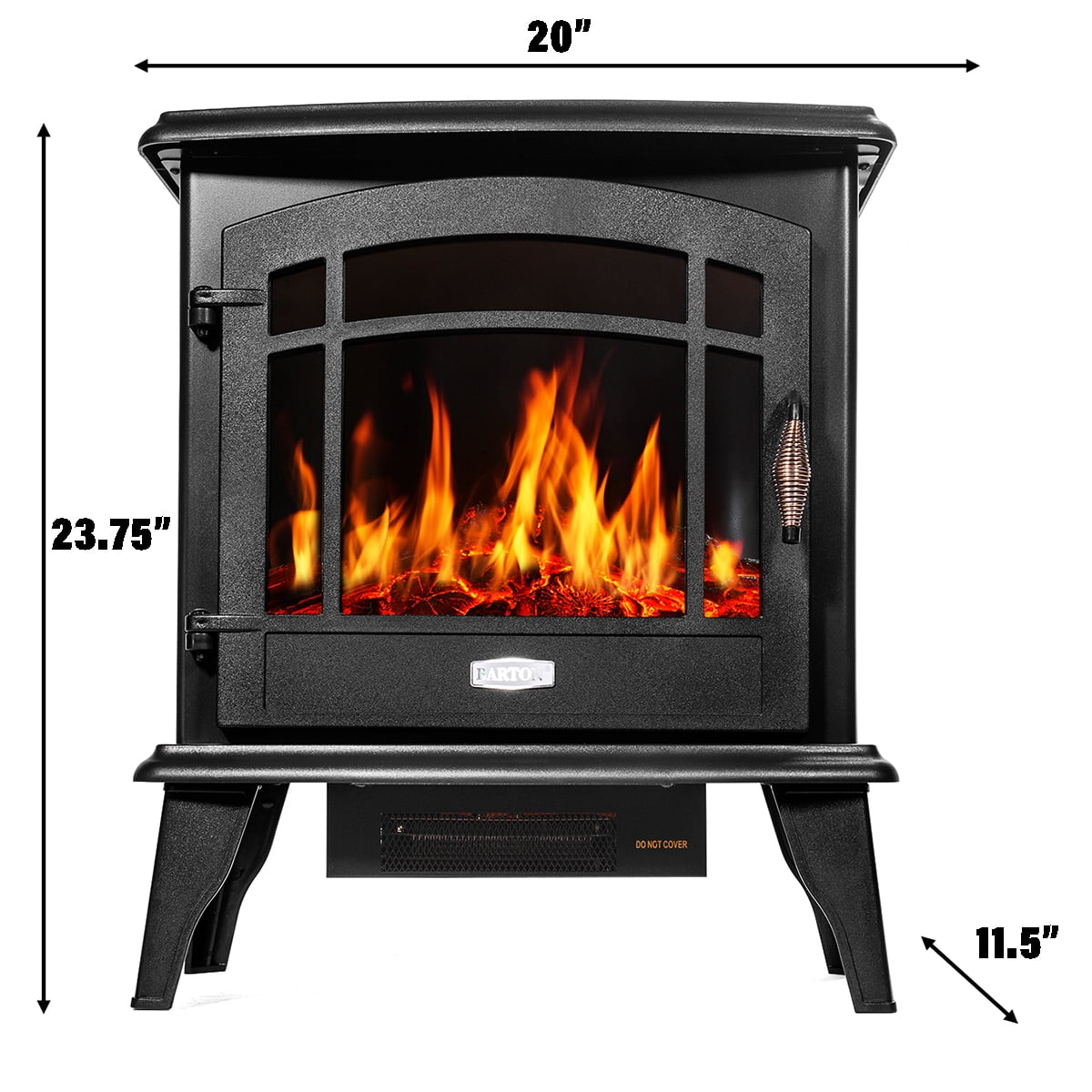 Barton Electric Fireplace Heater for inside home/portable 1500W 20 3 -  Black - Walmart.com