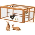 thumbnail image 6 of Vivifying Wooden Rabbit Hutch Chicken Coop,Small Animal Chicken Pen Habitat with Roosting Bar, Portable Folding Bunny Cage Run,Orange, 6 of 6