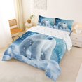 thumbnail image 2 of Castle Fairy Teens Animal Snowy Polar Bear King Size Comforter Sets 3pcs,Winter Snowfall Arctic Scene Comforters King Size,Blue White,Reversible,1 Comforter and 2 Pillowcases, 2 of 6