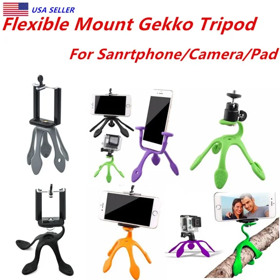 Flexible Mount Gekko Tripod For Smartphone,Action Camera & Compact Digital Pink