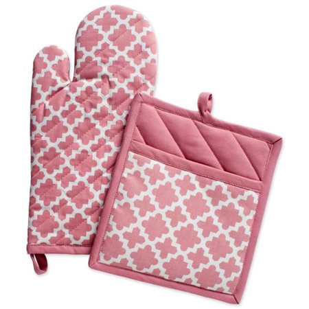 

Rose Lattice Oven Mitt & Potholder Set