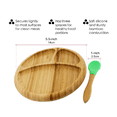 thumbnail image 4 of Baby Plates with Suction Bamboo Toddler Plates with Spoon in Green, 4 of 4