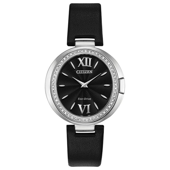 Citizen Women's Eco-Drive Capella Black Strap Diamond Accent Watch - EX1500-01E