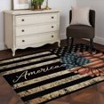 thumbnail image 4 of Independence Day Washable Area Rug 4 x 6 ft Retro Five-Pointed Star U.S. Flag Farm Sunflowers, Soft Non Slip Rugs Stain Repellent Indoor Felt Carpet for Living Dining Room Bedroom Home Office, 4 of 9