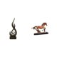 thumbnail image 1 of Escultura abstracta de fuego, figura de caballo de resina, estatua de arte moderno, adorno coleccionable con detalles realistas, adecuada para oficina, 1 of 8