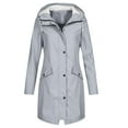 thumbnail image 1 of Imperméable pour Femmes Coupe-Vent Long à Capuche Imperméable Voyage Randonnée Escalade Veste de Pluie, 1 of 3