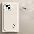 thumbnail image 3 of Funda de cuero minimalista con sonrisa para iPhone, carcasa inferior a prueba de golpes para modelos 13 Pro Max Mini, 12, 11, 14, 15 Pro, X, XS, XR, 7, 8, 14, 15 Plus, SE2020, 3 of 5