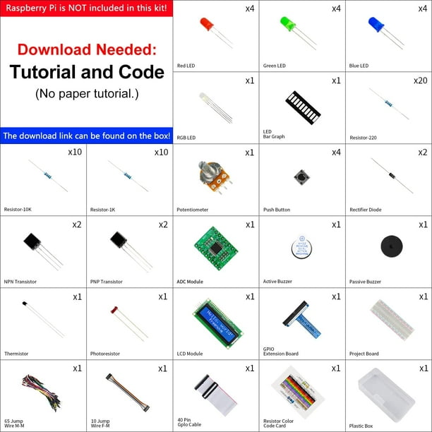 Freenove Ultimate Starter Kit for Raspberry Pi 4 3 B 400 Python C Java  Scratch