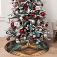 thumbnail image 5 of Sikiie Surreal Meditating Cat 30-48 inches {designName} Print Christmas Tree Skirt Snowman Xmas Tree Skirt with Edge Christmas Decorations for Holiday Party30", 5 of 7