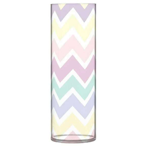 Haosy Plastic Flower Vase 11.8 inch Tall Clear Cylindrical Vases for Centerpieces Home Wedding Decor Pastel Colored Chevron