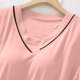 thumbnail image 5 of HongQid Womens Nightgowns Short Sleeve Sleepwear Crew Neck Loungewear Color Block Nightshirt Summer Dresses, 5 of 8