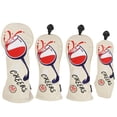 thumbnail image 2 of YATAV Golf Club Covers,4pcs Golf Head Covers for Woods,Driver,Fairway,Hybrid - Premium PU Leather Golf Club Head Cover(White), 2 of 6