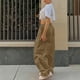 thumbnail image 4 of Pantalones cargo rectos con cordón para mujer talla grande: pierna ancha, holgados e informales, poliéster, transpirables, adecuados para otoño/uso diario, varias tallas, 4 of 8