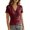 Wine, variant on MEZZALL Women T-Shirts V-Neck Pleated Short Sleeve Tops For Casual Everyday Wear Leisure Solid Color Streetwear
