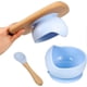 thumbnail image 2 of Juego de tazón y cuchara para alimentación de bebé, tazón de silicona con ventosa y cuchara de madera, base de succión de silicona antideslizante, kit de primera alimentación para bebé, 2 of 5