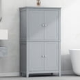 thumbnail image 2 of Tcbosik Storage Cabinet with Adjustable Shelf, Kitchen Pantry Cabinet with 4 Doors, Cupboard for Bathroom, Dining Room, Living Room, Grey, 2 of 9