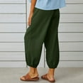 thumbnail image 6 of WREESH Womens Cotton Linen Pants Fashion Summer Casual Loose and Pocket Trousers Pants Olive Green, 6 of 8