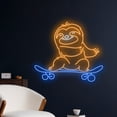 thumbnail image 2 of Handmadetneonsign Sloth Skateboarding Neon Sign, Skateboard Sloth Led Sign, Sloth Skateboarder, 2 of 5