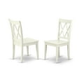 thumbnail image 3 of East West Furniture AMCL3-LWH-W 3 Piece Dining Room Set - 1 Pedestal Table and 2 Linen White Wooden Chairs - Linen White Finish, 3 of 10