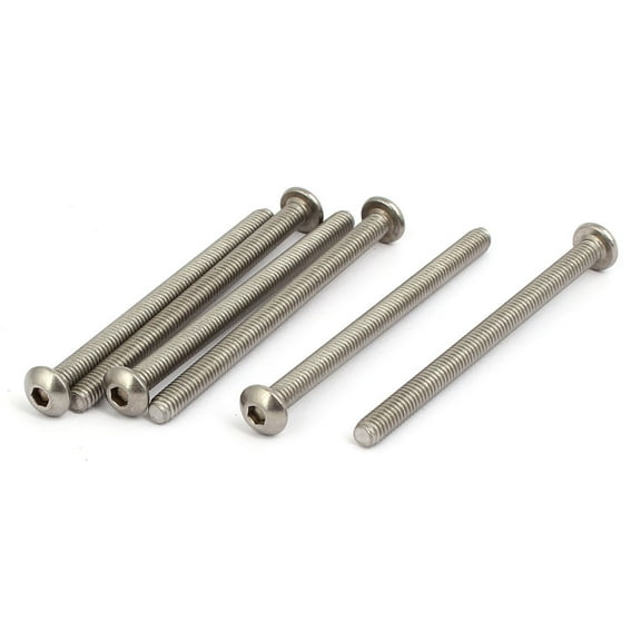 Unique Bargains M4x55mm 316 Stainless Steel Pan Head Hex Socket Cap Screws 6pcs