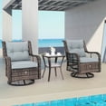 thumbnail image 4 of Costway 3 PCS Patio Furniture Set Rocking Chairs Set of 2 with Glass Top Side Table, 4 of 10