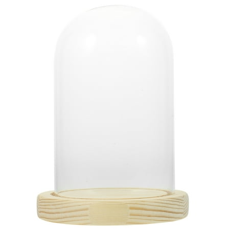 GAXIRE Transparent Glass Display Dome Round Cover for Flower and Decoration, 1 Piece