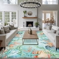 thumbnail image 3 of 5'x7' Area Rugs, Blue Coastal Indoor Outdoor Area Rug for Living Room Bedroom, Summer Nautical Beach Coral Starfish Washable Bathroom Rugs Kitchen Floor Carpet Mats Home Decor Aesthetic, 3 of 8