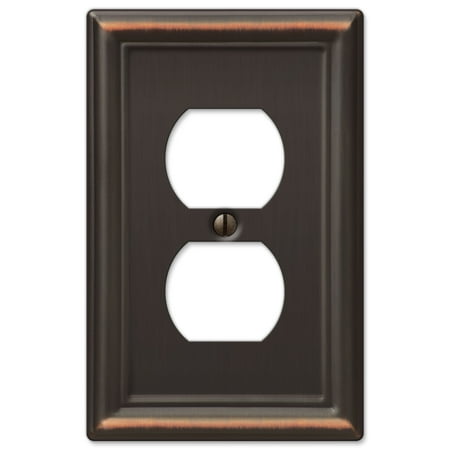 Steel Wrinkle Wall Plate - AmerTac 149DDB Chelsea Steel Single Duplex Wallplate, Aged Bronze