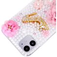 thumbnail image 3 of Compatible with iPhone 12 Pro Max Bling Glitter Case,Girls Women Luxury Shiny Crystal Rhinestone Sparkle Diamond Flowers Protective Case Cover, 3 of 4